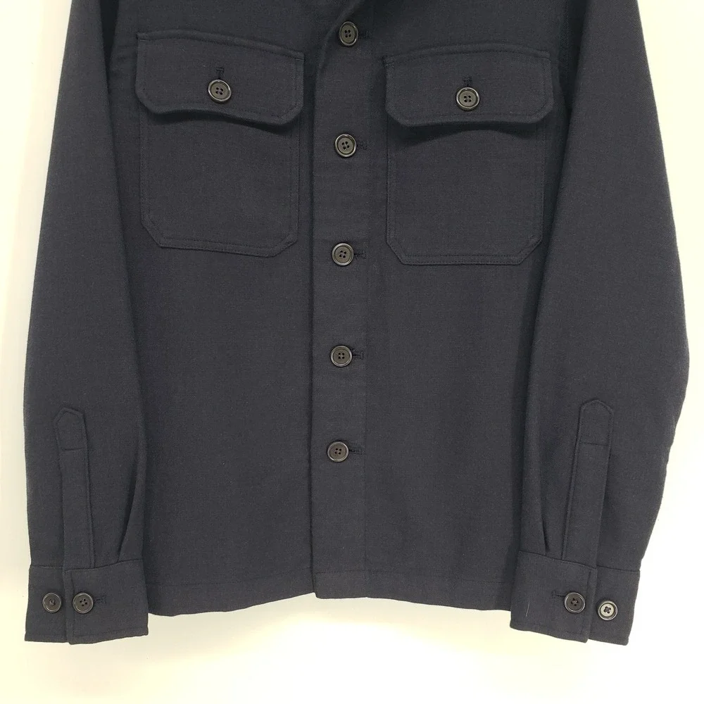 Banana Republic Navy Blue Shirt Jacket Mens Size Small Utility Shacket Pockets